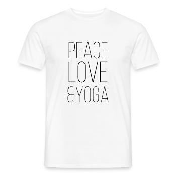 yoga - T-shirt homme - blanc - Devant - AI Model Male 178 dark (178cm)