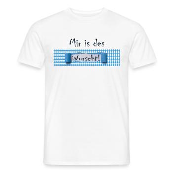 Mir is des Wurscht Humor, Lustige Sprüche - Männer T-Shirt - Weiß - Vorne - AI Model Male 178 dark (178cm)