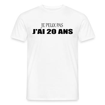 Je Peux Pas J'ai 20 ans - T-shirt homme - blanc - Devant - AI Model Male 178 dark (178cm)