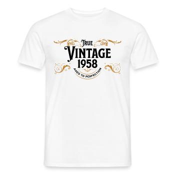 True Vintage 1958 Aged to Perfection Geschenkidee - Männer T-Shirt - Weiß - Vorne - AI Model Male 178 dark (178cm)