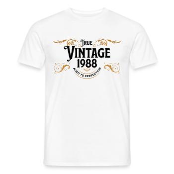 True Vintage 1988 Aged to Perfection Gift Idea - Men's T-Shirt - white - Front - AI Model Male 178 dark (178cm)