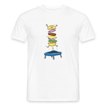 Burger Hamburger Cheeseburger Saut d'obstacles - T-shirt homme - blanc - Devant - AI Model Male 178 dark (178cm)