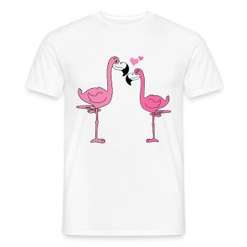 Flamingo Amour - T-shirt homme - blanc - Devant - AI Model Male 178 dark (178cm)