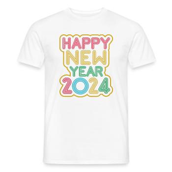 happy new year - Männer T-Shirt - Weiß - Vorne - AI Model Male 178 dark (178cm)