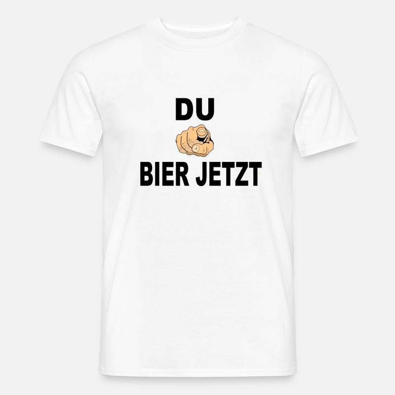 Bier jetzt - Männer T-Shirt - Weiß