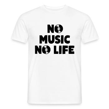 NO MUSIC NO LIFE Music Lovers Motto - Men's T-Shirt - white - Front - AI Model Male 178 dark (178cm)