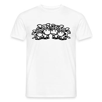 cow_family_with_two_boys_1c - T-shirt homme - blanc - Devant - AI Model Male 178 dark (178cm)