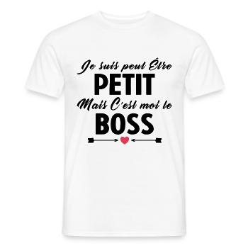 C'est Moi Le Boss Cadeau Bébé Garçon Humour - T-shirt homme - blanc - Devant - AI Model Male 178 dark (178cm)