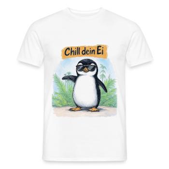 Chill dein Ei - Männer T-Shirt - Weiß - Vorne - AI Model Male 178 dark (178cm)