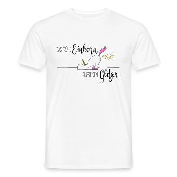 Das frühe Einhorn - Männer T-Shirt - Weiß - Vorne - AI Model Male 178 dark (178cm)