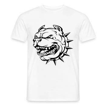 Bulldog kopf hund - Männer T-Shirt - Weiß - Vorne - AI Model Male 178 dark (178cm)