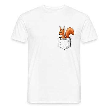 Casual Cute Squirrel In Your Bag - Men's T-Shirt - white - Front - AI Model Male 178 dark (178cm)