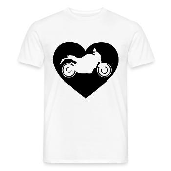 Herz 1 und Motorrad - (MOTORRAD) - Männer T-Shirt - Weiß - Vorne - AI Model Male 178 dark (178cm)