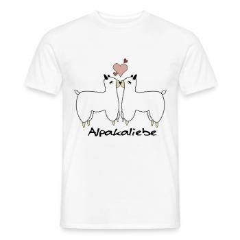 Alpaka Liebe Design - Männer T-Shirt - Weiß - Vorne - AI Model Male 178 dark (178cm)