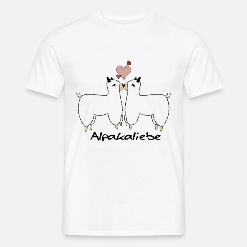 Alpaka Liebe Design - Männer T-Shirt - Weiß
