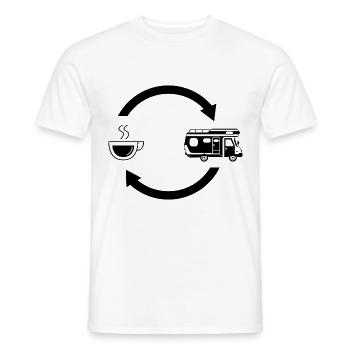 Coffee load arrows and camping - - Men's T-Shirt - white - Front - AI Model Male 178 dark (178cm)