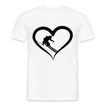 SkiFahrer und Herz - - Männer T-Shirt - Weiß - Vorne - AI Model Male 178 dark (178cm)
