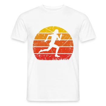 Vintage Sun and Running 1 - - Men's T-Shirt - white - Front - AI Model Male 178 dark (178cm)