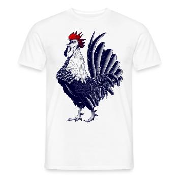 Coq - Equipe de France - T-shirt homme - blanc - Devant - AI Model Male 178 dark (178cm)