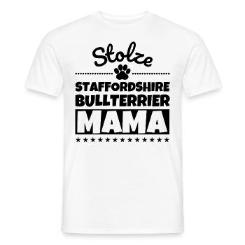Stolze Staffordshire Bullterrier Mama - Männer T-Shirt - Weiß - Vorne - AI Model Male 178 dark (178cm)