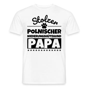 Polnischer Niederungshütehund lustig Herrchen Hund - Männer T-Shirt - Weiß - Vorne - AI Model Male 178 dark (178cm)