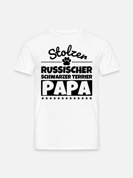Russischer Schwarzer Terrier lustig Herrchen Hund - Männer T-Shirt - Weiß