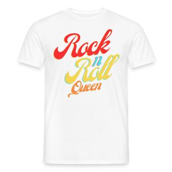 Rock n Roll Queen - Retro 80s Style Dancing Costume - Men's T-Shirt - white - Front - AI Model Male 178 dark (178cm)