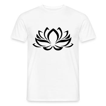 Lotus Blume Pflanze Exotisch Idee Geschenk Natur - Men's T-Shirt - white - Front - AI Model Male 178 dark (178cm)