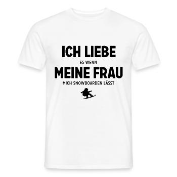 Ich lieber essenne Meine Frau Mich Snowboarden Las - Männer T-Shirt - Weiß - Vorne - AI Model Male 178 dark (178cm)