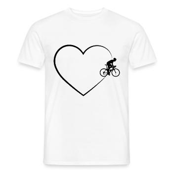 Heart 2 and Cycling - - Men's T-Shirt - white - Front - AI Model Male 178 dark (178cm)