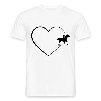 Heart 2 and Horse - (2) - Men's T-Shirt - white - Front - AI Model Male 178 dark (178cm)