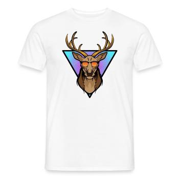 Lustiger Hirsch Deer mit Geweih & Sonnebrille - Männer T-Shirt - Weiß - Vorne - AI Model Male 178 dark (178cm)