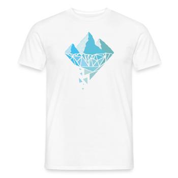 Polygon Art Poly Mountains Triangle Style Hiking - Men's T-Shirt - white - Front - AI Model Male 178 dark (178cm)