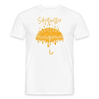 Schietwetter Regen Regenwetter Norddeutsch Platt - Männer T-Shirt - Weiß - Vorne - AI Model Male 178 dark (178cm)
