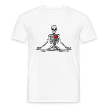 Yoga Skelett mit Herz - Männer T-Shirt - Weiß - Vorne - AI Model Male 178 dark (178cm)