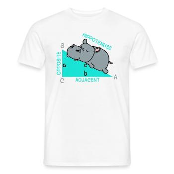 Hippoténuse math maths professeur de mathématiques blague - T-shirt homme - blanc - Devant - AI Model Male 178 dark (178cm)