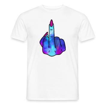 Mittelfinger Stinkefinger Handzeichen Sarkasmus - Männer T-Shirt - Weiß - Vorne - AI Model Male 178 dark (178cm)