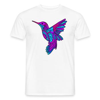 Colibri coloré en cadeau de style mandala - T-shirt homme - blanc - Devant - AI Model Male 178 dark (178cm)