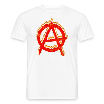Symbole punk signe anarchie brûlante - T-shirt homme - blanc - Devant - AI Model Male 178 dark (178cm)