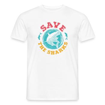 Save the Sharks Shark Fish Protection Diver Cadeau - T-shirt homme - blanc - Devant - AI Model Male 178 dark (178cm)