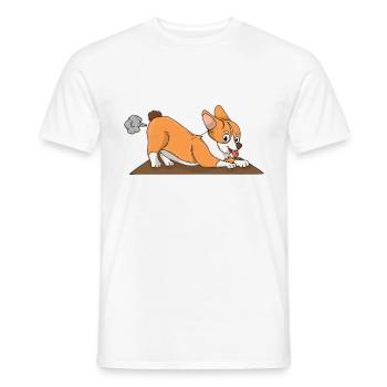 Corgi the little pups dog - Men's T-Shirt - white - Front - AI Model Male 178 dark (178cm)