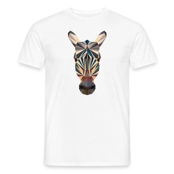 Polygon zebra donkey horse art drawing - Men's T-Shirt - white - Front - AI Model Male 178 dark (178cm)