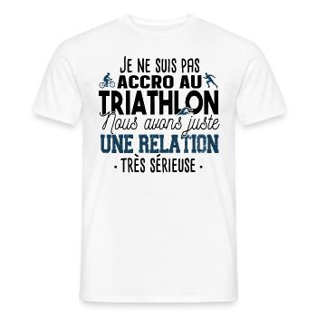 Triathlon Triathlète Natation Vélo Course Humour - T-shirt homme - blanc - Devant - AI Model Male 178 dark (178cm)