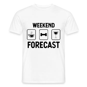 Weekend forecast 4 - - Men's T-Shirt - white - Front - AI Model Male 178 dark (178cm)