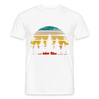 Soleil rétro et arbres - - T-shirt homme - blanc - Devant - AI Model Male 178 dark (178cm)