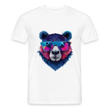 Ours,graffiti ,peinture , coloré,nerd - T-shirt homme - blanc - Devant - AI Model Male 178 dark (178cm)