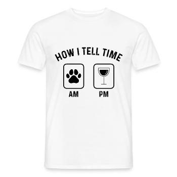How to say time on PM 3 - - Men's T-Shirt - white - Front - AI Model Male 178 dark (178cm)