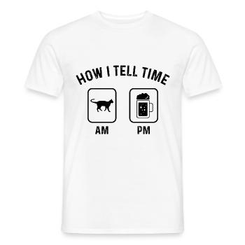 How to say time at PM - (2) - Men's T-Shirt - white - Front - AI Model Male 178 dark (178cm)