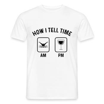 How to say time at PM - - Men's T-Shirt - white - Front - AI Model Male 178 dark (178cm)