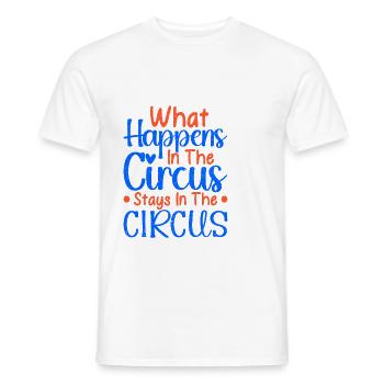 Que se passe-t-il dans le cirque Séjours Cadeaux de l’artiste - T-shirt homme - blanc - Devant - AI Model Male 178 dark (178cm)